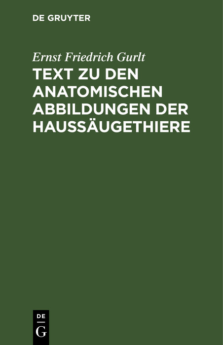 Text zu den anatomischen Abbildungen der Haussäugethiere
