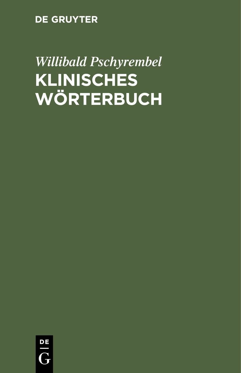 Cover Klinisches Wörterbuch