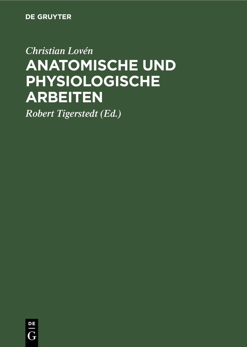 Cover Anatomische und physiologische Arbeiten
