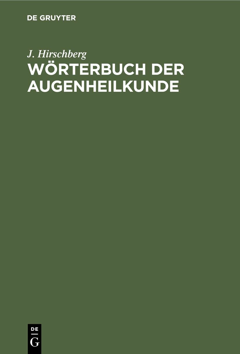 Cover Wörterbuch der Augenheilkunde