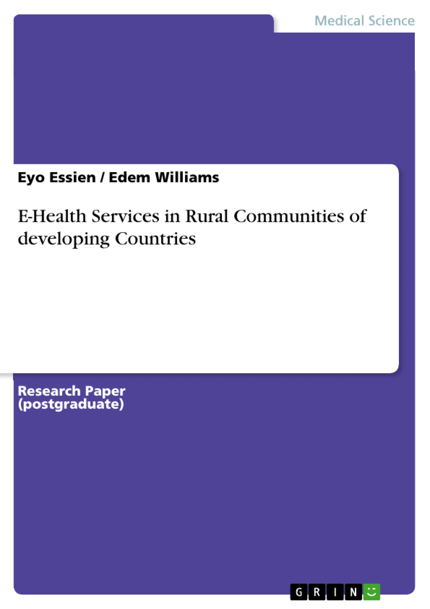 Cover E-Health Services in Rural Communities of developing Countries