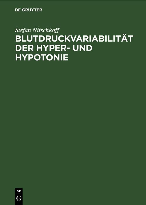 Cover BlutdruckvariabilitÃ¤t der Hyper- und Hypotonie