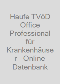 Cover Haufe TVöD Office Professional für Krankenhäuser - Online Datenbank