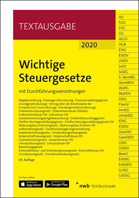 Wichtige Steuergesetze 2020