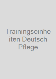 Cover Trainingseinheiten Deutsch Pflege