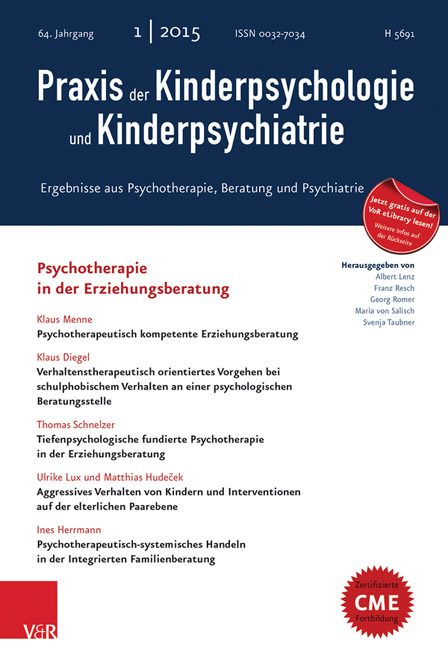 Praxis der Kinderpsychologie und Kinderpsychiatrie