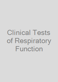 Cover Clinical Tests of Respiratory Function