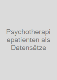 Cover Psychotherapiepatienten als Datensätze