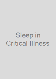 Cover Sleep in Critical Illness