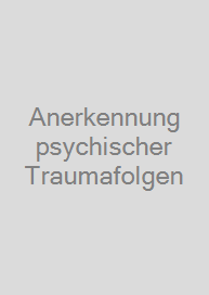 Cover Anerkennung psychischer Traumafolgen