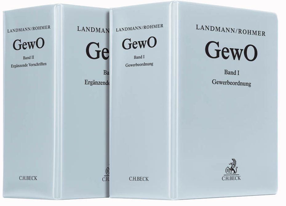 Gewerbeordnung und ergänzende Vorschriften (GewO) - Fortsetzung in 2 Ordnern