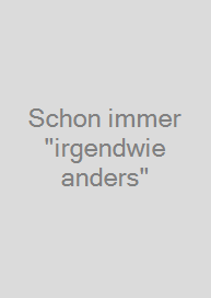 Cover Schon immer "irgendwie anders"