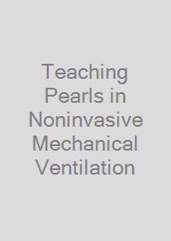 Cover Teaching Pearls in Noninvasive Mechanical Ventilation