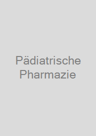 Cover Pädiatrische Pharmazie