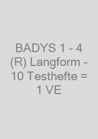 Cover BADYS 1 - 4+ (R) Langform - 10 Testhefte = 1 VE