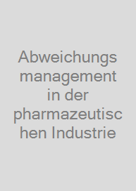 Cover Abweichungsmanagement in der pharmazeutischen Industrie