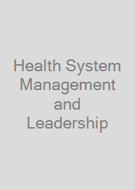 Cover Health System Management and Leadership