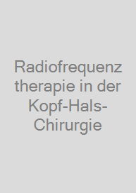 Cover Radiofrequenztherapie in der Kopf-Hals-Chirurgie