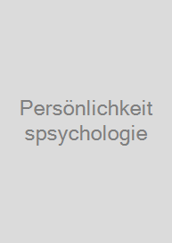 Cover Persönlichkeitspsychologie