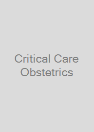 Cover Critical Care Obstetrics