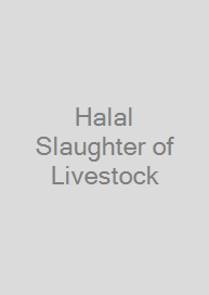 Cover Halal Slaughter of Livestock