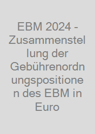 Cover EBM 2024 - Zusammenstellung der Gebührenordnungspositionen des EBM in Euro