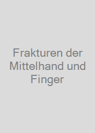 Cover Frakturen der Mittelhand und Finger