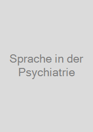 Cover Sprache in der Psychiatrie