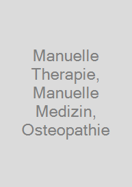 Cover Manuelle Therapie, Manuelle Medizin, Osteopathie