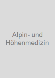 Cover Alpin- und Höhenmedizin