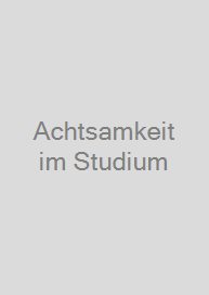 Cover Achtsamkeit im Studium