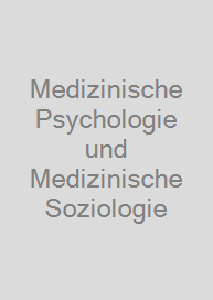 Cover Medizinische Psychologie und Medizinische Soziologie