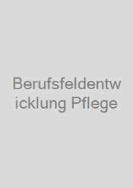 Cover Berufsfeldentwicklung Pflege