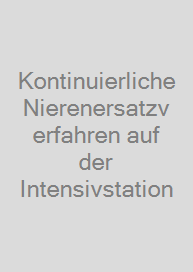 Cover Kontinuierliche Nierenersatzverfahren auf der Intensivstation