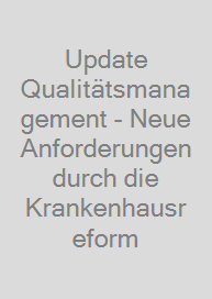 Cover Update Qualitätsmanagement - Neue Anforderungen durch die Krankenhausreform