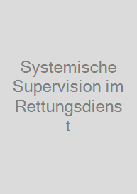 Cover Systemische Supervision im Rettungsdienst