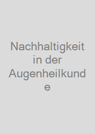 Cover Nachhaltigkeit in der Augenheilkunde