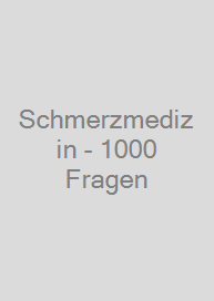 Cover Schmerzmedizin - 1000 Fragen