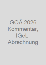 GOÄ 2026 Kommentar, IGeL-Abrechnung